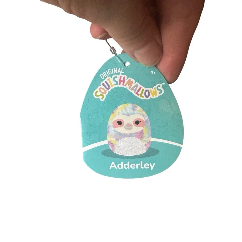 Squishmallows Mystery Squad Adderley Sloth Multicolored Glitter Plush Blind Bag